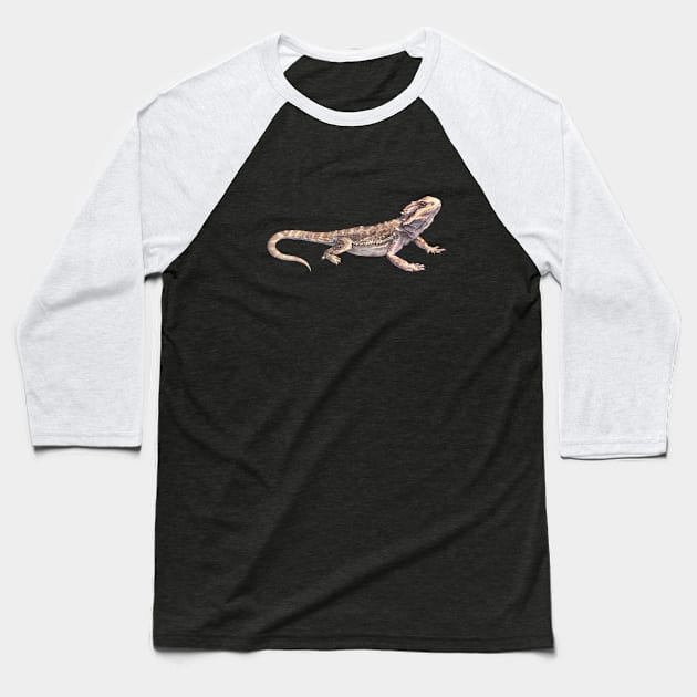 Pet bearded dragon - watercolor illustration Baseball T-Shirt by AquarellChill